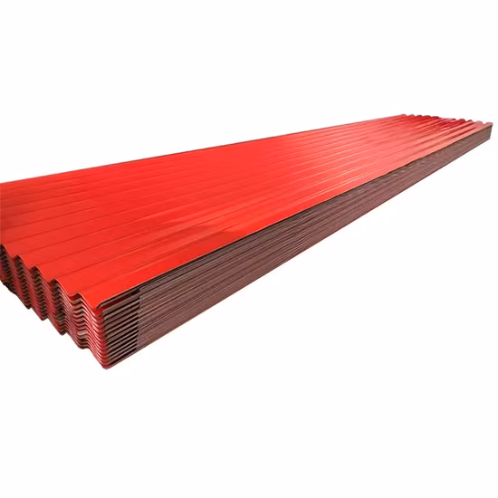 Este ano 0,5mm 0,6mm 0,7mm Material de construção Prime telhado ondulado telhado de zinco pré-pintado revestido de cor PPGI PPGL Galvalume Chapa de aço galvanizada